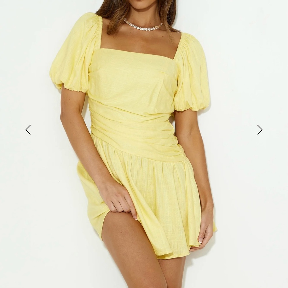 Hello Molly Sunny Puff Sleeve Mini Dress